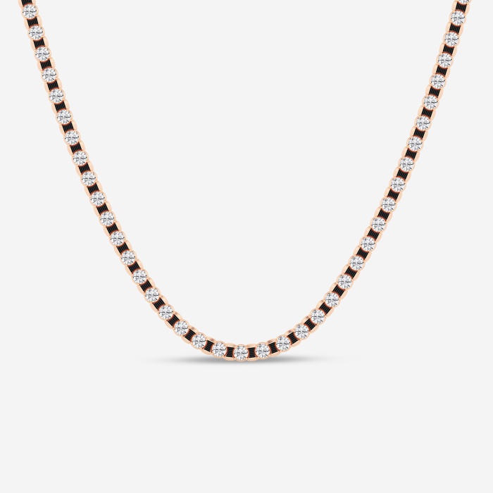 15 ctw Round Lab Grown Diamond Tennis Necklace With Black Rhodium